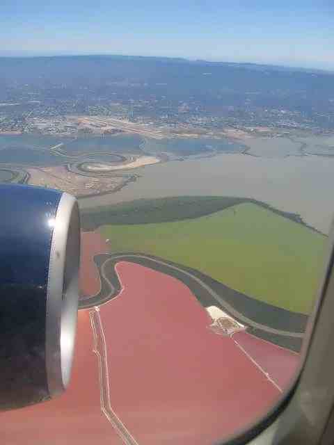 Цветные солевые пруды в Сан-Франциско